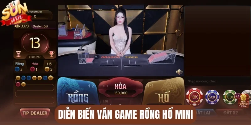 Diễn biến ván game rồng hổ mini
