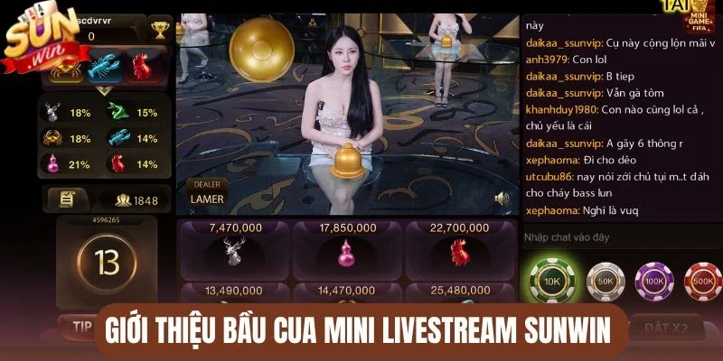 Giới thiệu Bầu cua mini livestream Sunwin