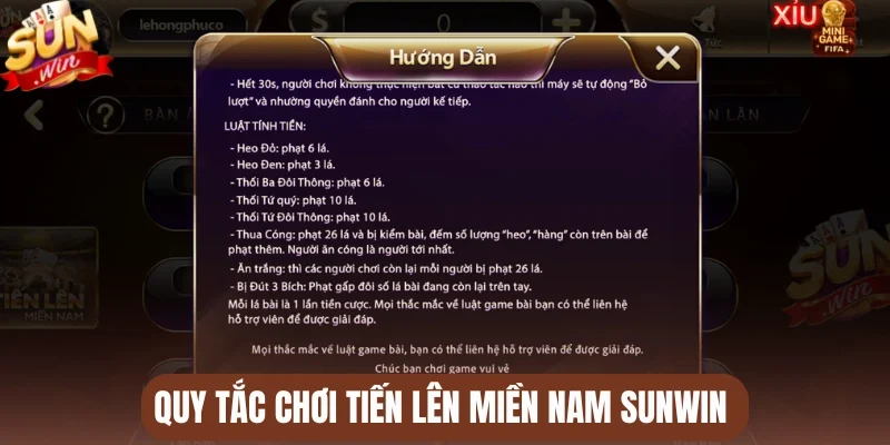 Quy tắc chơi Tiến lên miền Nam Sunwin 
