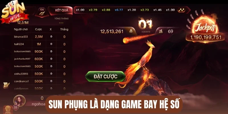 Sun Phụng là dạng game bay hệ số